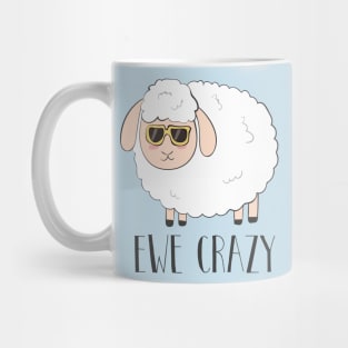 Ewe Crazy Cool Cute Funny Sheep Wearing Sunglasses Design Mug